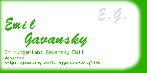 emil gavansky business card